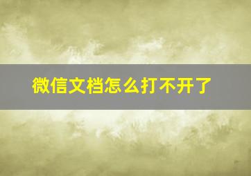 微信文档怎么打不开了