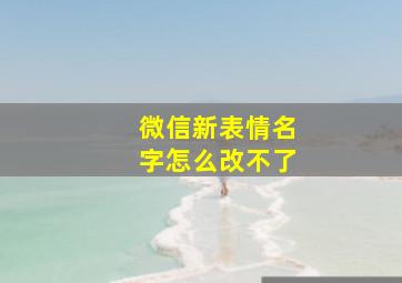 微信新表情名字怎么改不了