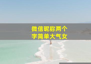 微信昵称两个字简单大气女