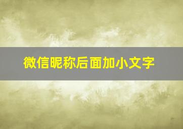 微信昵称后面加小文字