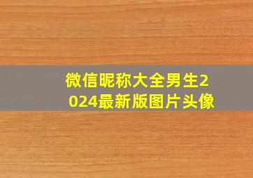 微信昵称大全男生2024最新版图片头像