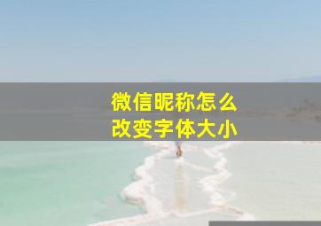 微信昵称怎么改变字体大小