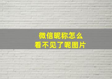 微信昵称怎么看不见了呢图片