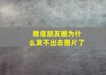 微信朋友圈为什么发不出去图片了