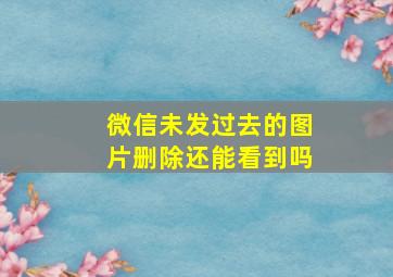 微信未发过去的图片删除还能看到吗