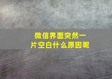 微信界面突然一片空白什么原因呢