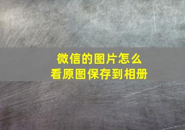 微信的图片怎么看原图保存到相册