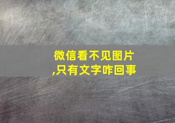 微信看不见图片,只有文字咋回事