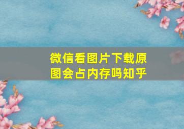 微信看图片下载原图会占内存吗知乎