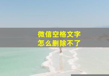 微信空格文字怎么删除不了