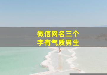 微信网名三个字有气质男生