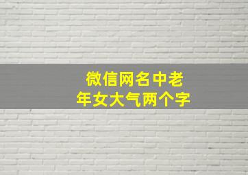 微信网名中老年女大气两个字