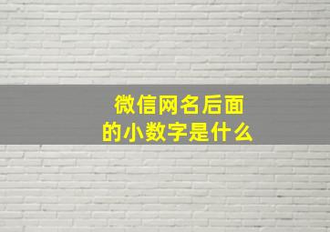 微信网名后面的小数字是什么