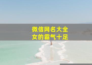 微信网名大全女的霸气十足