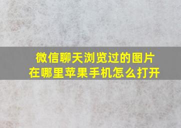 微信聊天浏览过的图片在哪里苹果手机怎么打开