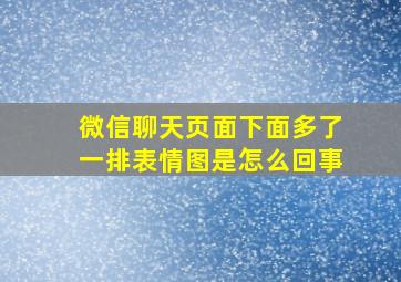 微信聊天页面下面多了一排表情图是怎么回事