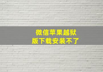 微信苹果越狱版下载安装不了