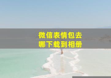 微信表情包去哪下载到相册