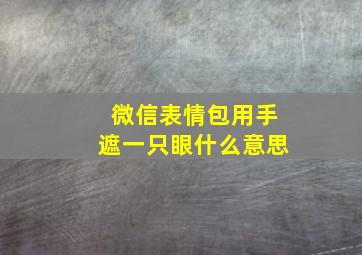 微信表情包用手遮一只眼什么意思