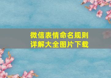 微信表情命名规则详解大全图片下载