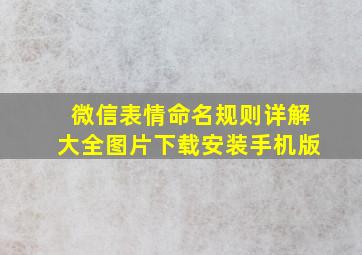 微信表情命名规则详解大全图片下载安装手机版