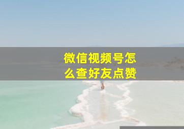 微信视频号怎么查好友点赞