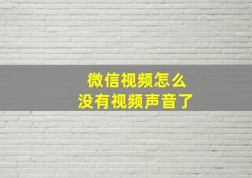 微信视频怎么没有视频声音了