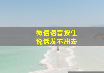 微信语音按住说话发不出去