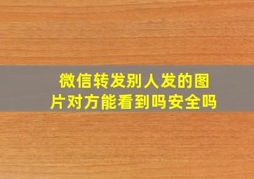 微信转发别人发的图片对方能看到吗安全吗