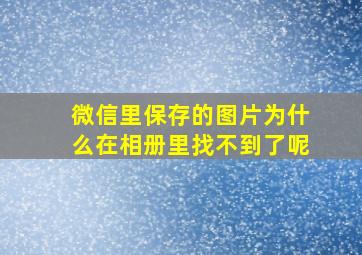 微信里保存的图片为什么在相册里找不到了呢