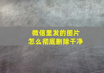 微信里发的图片怎么彻底删除干净