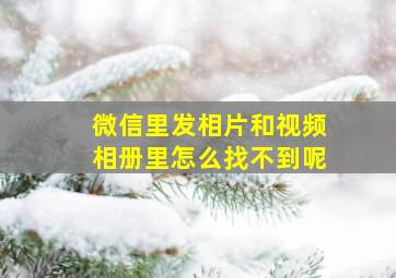 微信里发相片和视频相册里怎么找不到呢