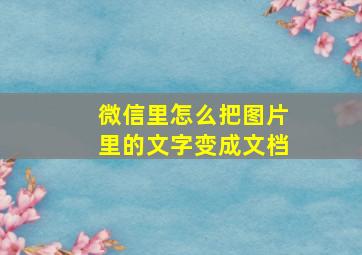 微信里怎么把图片里的文字变成文档