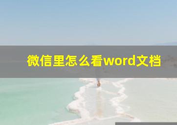 微信里怎么看word文档