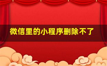 微信里的小程序删除不了