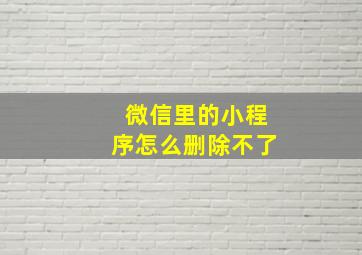 微信里的小程序怎么删除不了