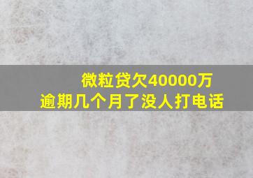 微粒贷欠40000万逾期几个月了没人打电话