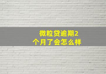 微粒贷逾期2个月了会怎么样