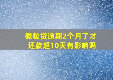 微粒贷逾期2个月了才还款超10天有影响吗