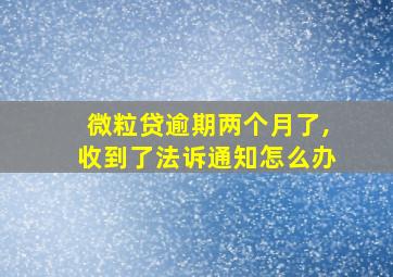 微粒贷逾期两个月了,收到了法诉通知怎么办