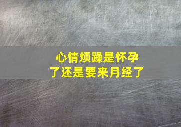 心情烦躁是怀孕了还是要来月经了