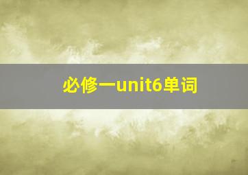 必修一unit6单词