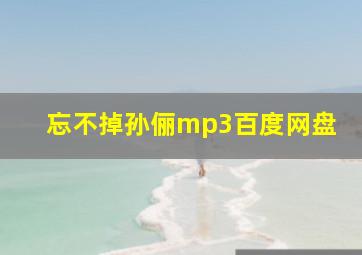 忘不掉孙俪mp3百度网盘