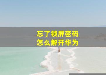 忘了锁屏密码怎么解开华为