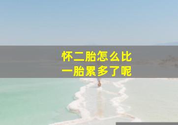 怀二胎怎么比一胎累多了呢