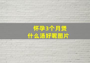 怀孕3个月煲什么汤好呢图片