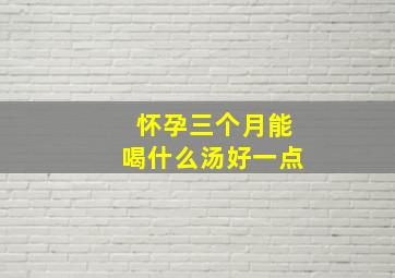 怀孕三个月能喝什么汤好一点