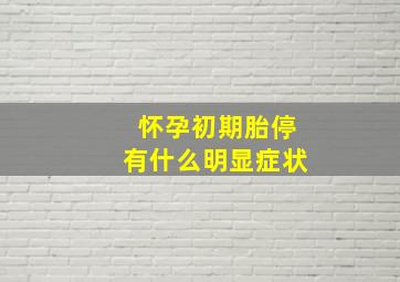 怀孕初期胎停有什么明显症状