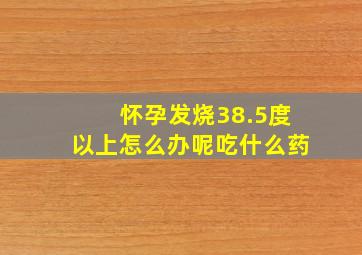 怀孕发烧38.5度以上怎么办呢吃什么药