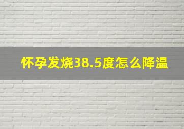 怀孕发烧38.5度怎么降温